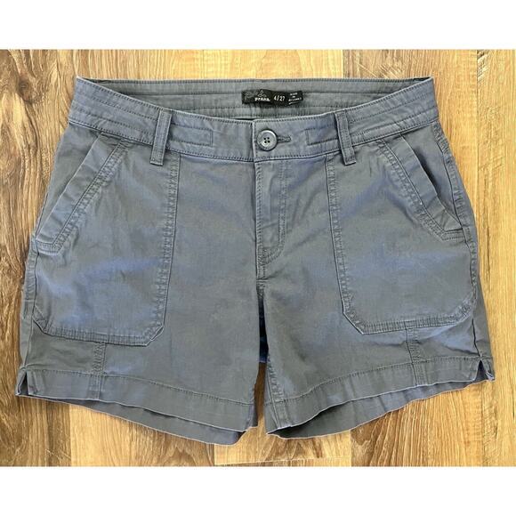 prAna Tess Shorts Women's 4 / 27 Gray Hiking Stretch Outdoor EUC - Picture 2 of 13